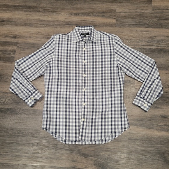Banana Republic‎ Classic Fit Non Iron Plaid Dress Shirt Mens M 15-15 1/2 33-34 - Picture 1 of 5